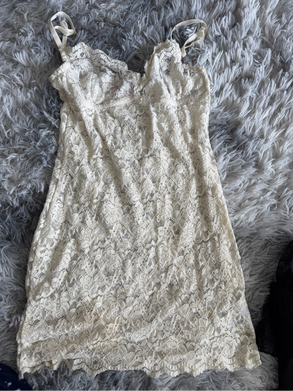 Edikted Ivory Lace Slip Dress